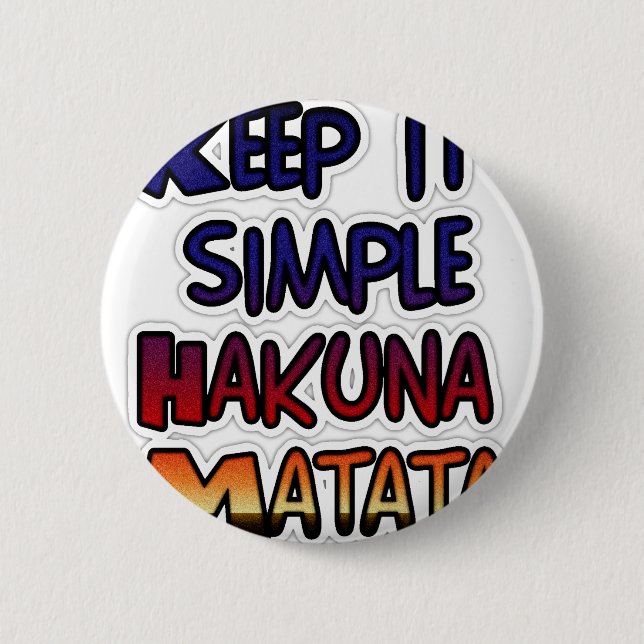 Macaron Rond 5 Cm Conserver Simple Hakuna Matata Art Print (Devant)