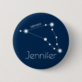 Macaron Rond 5 Cm Constellation de zodiaque de Capricorne personnali