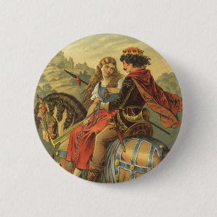 Macaron Rond 5 Cm Conte de fées victorienne vintage, frère et soeur