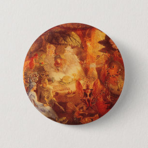 Macaron Rond 5 Cm Conte de fées vintage Le Rouge-gorge captif de Fit