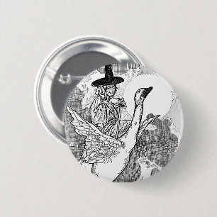 Macaron Rond 5 Cm Contes de la mère l'Oie victoriens vintage par Cha