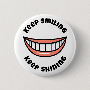 Macaron Rond 5 Cm Continuez à sourire Continuez à briller