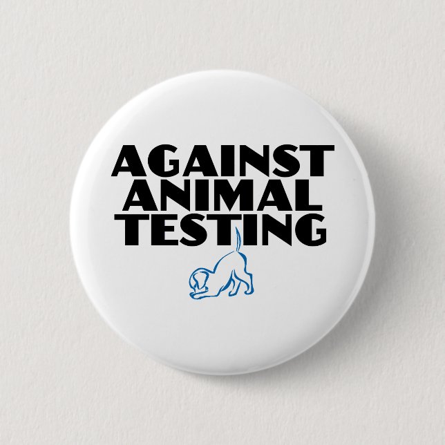 Macaron Rond 5 Cm Contre les tests animaux (Devant)
