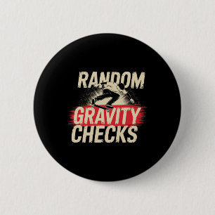 Macaron Rond 5 Cm Contrôles de gravité aléatoires Skateboard Skateur
