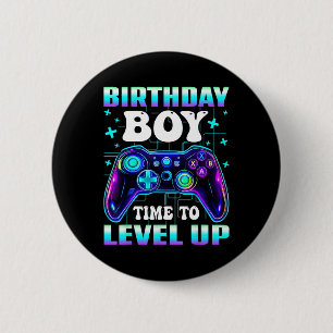 Macaron Rond 5 Cm Contrôleur d'anniversaire de gamer garçon Il est t