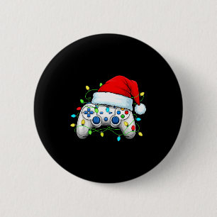 Macaron Rond 5 Cm Contrôleur de jeu vidéo chapeau de Noël Santa Game