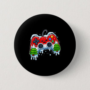 Macaron Rond 5 Cm Contrôleur de jeu vidéo chapeau de Noël Santa Game