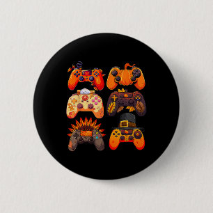 Macaron Rond 5 Cm Contrôleurs Automne Jeux Vidéo Jeu Turquie Thanksg