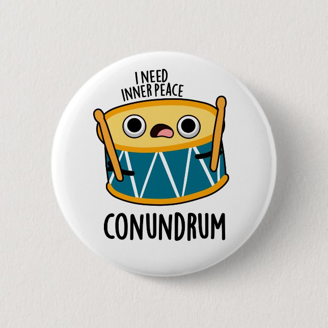 Macaron Rond 5 Cm Conundrum Fundy Drummer Drum Pun (Devant)
