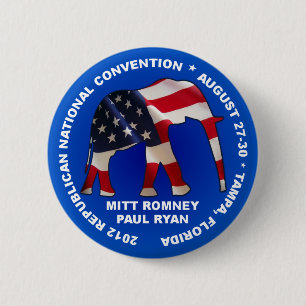 Macaron Rond 5 Cm Convention 2012 de GOP de Romney Ryan