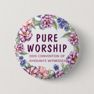 Macaron Rond 5 Cm Convention 2025 Culte pur Bouton JW Pin
