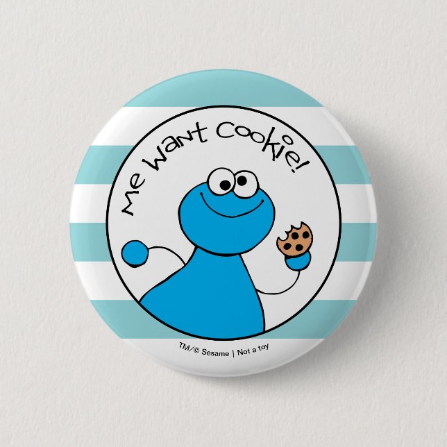 Macaron Rond 5 Cm Cookie Monster Doodley Graphisme (Devant)