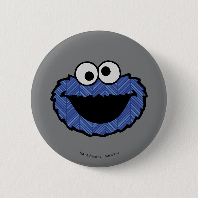 Macaron Rond 5 Cm Cookie Monster | Retour arrière des années 80 (Devant)