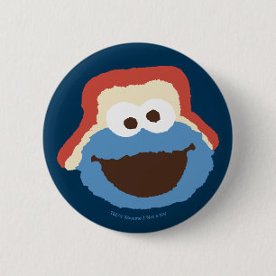 Macaron Rond 5 Cm Cookie Monster Woodland Face