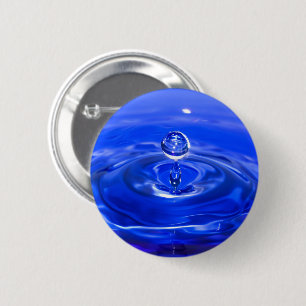 Macaron Rond 5 Cm Cool Bleu gouttelette d'eau