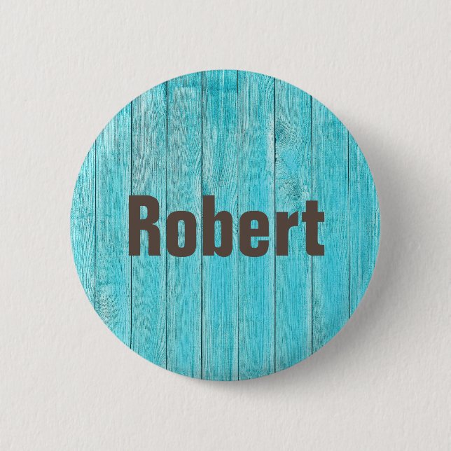 Macaron Rond 5 Cm Cool Bois Nom personnalisé Balise Bleu personnalis (Devant)