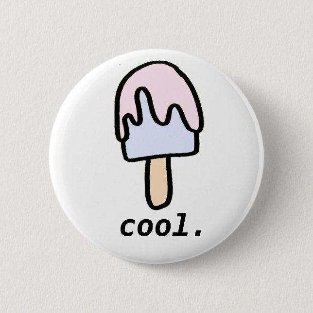 Macaron Rond 5 Cm cool. Bouton de Popsicle (Devant)