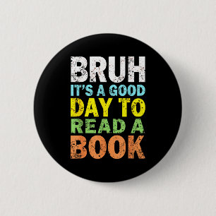 Macaron Rond 5 Cm Cool bruh lisant un livre amateur de livres pour g