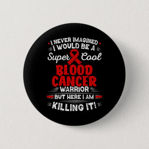 Macaron Rond 5 Cm Cool Cancer du sang Guerrier Sensibilisation au ca