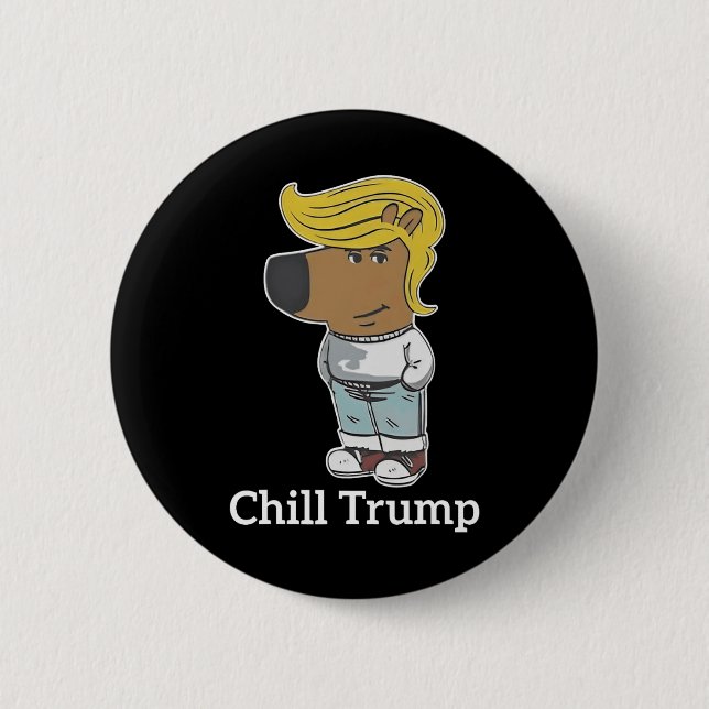 Macaron Rond 5 Cm Cool Chill Guy Mème Tee - shirts - Trump Chill Guy (Devant)