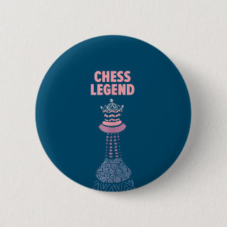 Macaron Rond 5 Cm Cool de la légende des échecs avec matchs de contr