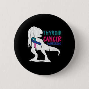 Macaron Rond 5 Cm Cool de sensibilisation au cancer T-rex Guerrier S