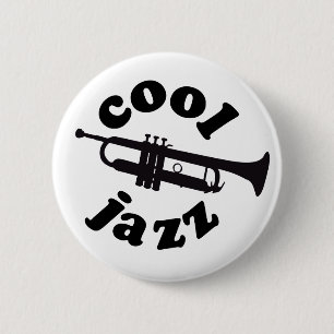 Macaron Rond 5 Cm cool jazz print silhouette trumpet