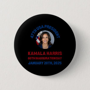 Macaron Rond 5 Cm Cool Kamala Harris 2024 Jour d'Inauguration Souven