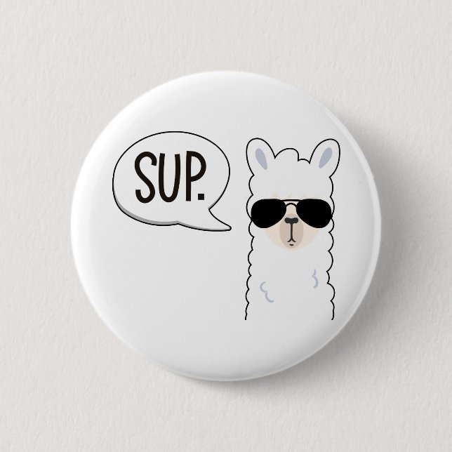 Macaron Rond 5 Cm Cool lama (Devant)