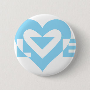 Macaron Rond 5 Cm Cool Love Graphic, Blue