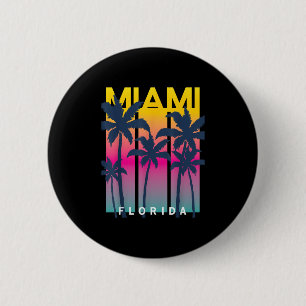 Macaron Rond 5 Cm Cool Miami Florida Graphic Design Tee - shirts, I