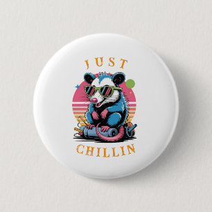 Macaron Rond 5 Cm Cool Opossum 80s Retro Flair