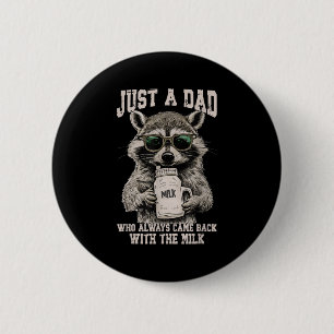Macaron Rond 5 Cm Cool Papa Raccoon Avec Citation Drôle De Lait