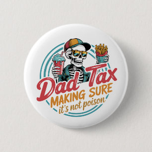 Macaron Rond 5 Cm Cool Papa Tax Skeleton Humour alimentaire