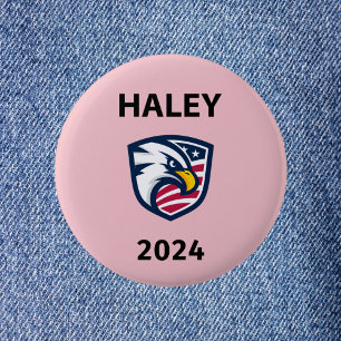 Macaron Rond 5 Cm Cool Patriotique Nikki Haley 2024 Élection Eagle