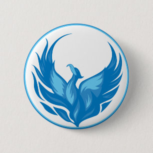 Macaron Rond 5 Cm Cool Phoenix Bird Design