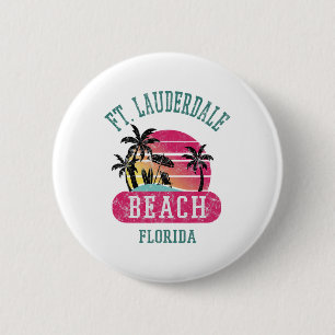 Macaron Rond 5 Cm Cool rétro Ft. Lauderdale Vintage Mens Fl B