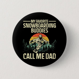 Macaron Rond 5 Cm Cool Snowboard Art Hommes Papa Père Snowboard Sno