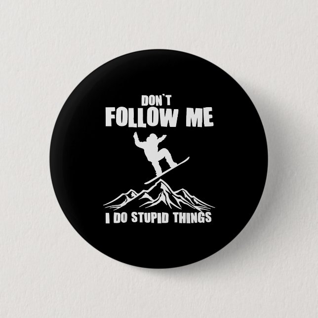 Macaron Rond 5 Cm Cool Snowboarding Art For Men Women Snowboard Snow (Devant)