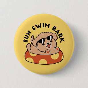 Macaron Rond 5 Cm Cool Summer Chien Flottant - Jolie Puppy Pool Part