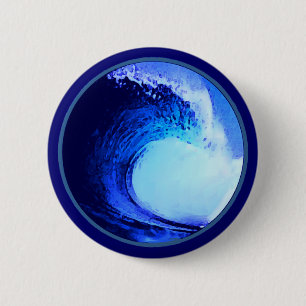 Macaron Rond 5 Cm cool surf style blue wave