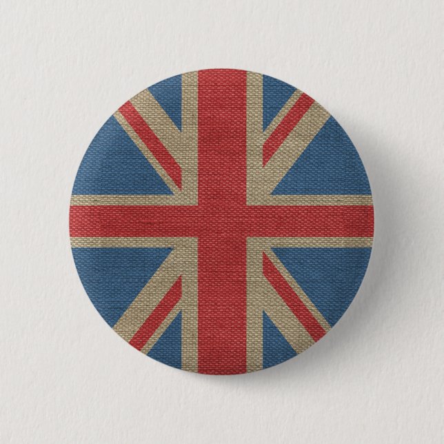 Macaron Rond 5 Cm Cool tendance Royaume-Uni Union Jack Drapeau textu (Devant)
