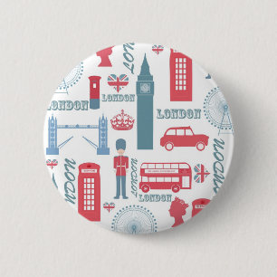 Macaron Rond 5 Cm Cool tendance vintage Londres illustrations motif