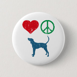 Macaron Rond 5 Cm Coonhound de marcheur de Treeing