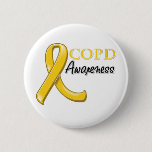 Macaron Rond 5 Cm COPD Awareness Ribbon (gold ribbon)