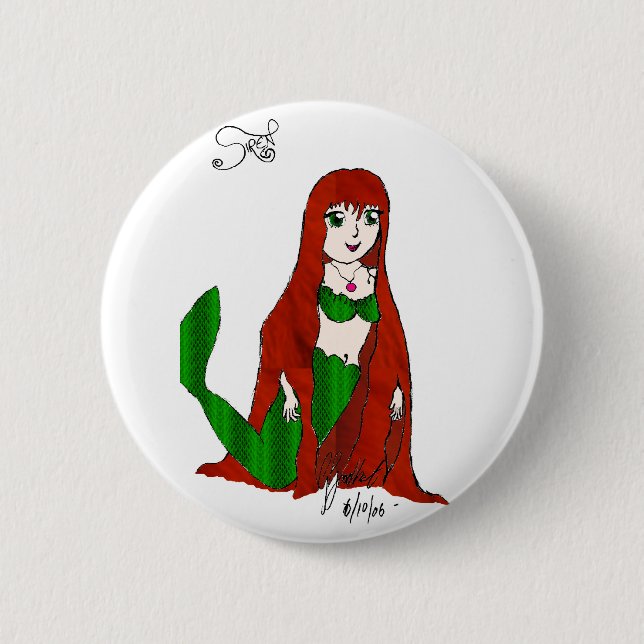 Macaron Rond 5 Cm Copie de sirène (Devant)