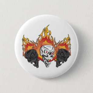 Macaron Rond 5 Cm Copie des crânes flambants
