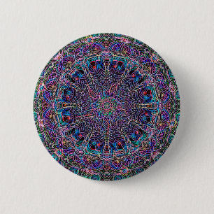 Macaron Rond 5 Cm Copie hippie de Psychadelic d'art