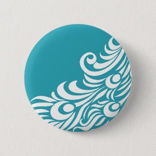 Macaron Rond 5 Cm Copie renversante de silhouette de plume de paon