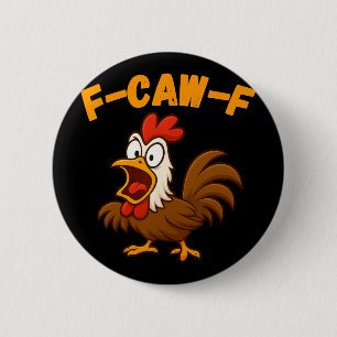 Macaron Rond 5 Cm Coq de dessin animé drôle volaille poulet F-caw-f